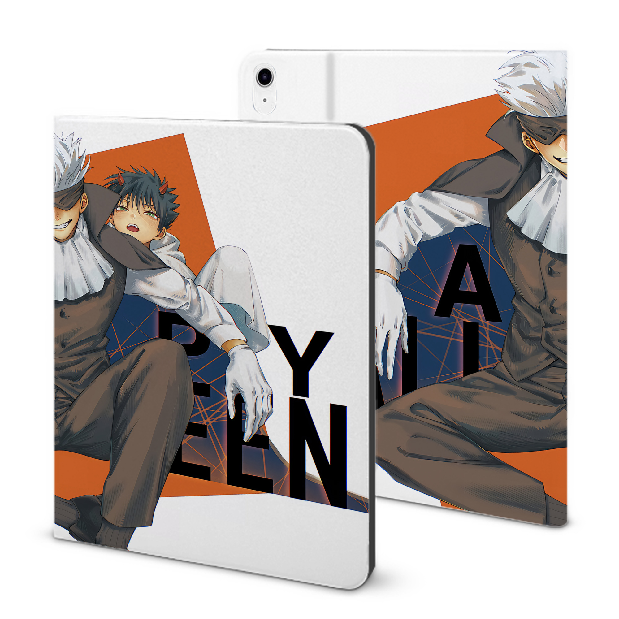 （画像用） 呪術廻戦 Jujutsu Kaisen IPad ケース ブック型 PUレザー TPU 耐衝撃 軽量 薄型 ペン収納なし 全面保護 IPad 各モデル対応